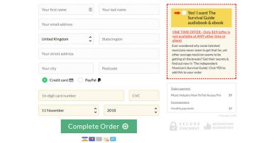 Order form bump example
